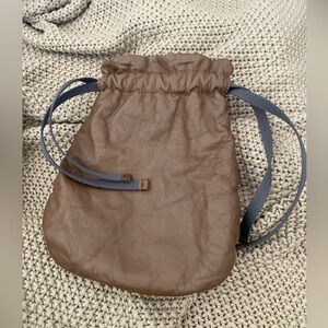 Marni vintage Brown Leather Drawstring Sling Bag
